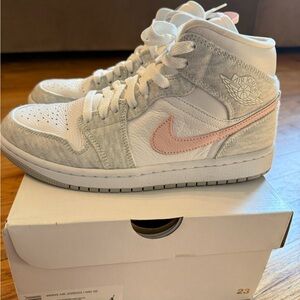 Nike Women's Air Jordan 1 Mid SE - Pink and Gray